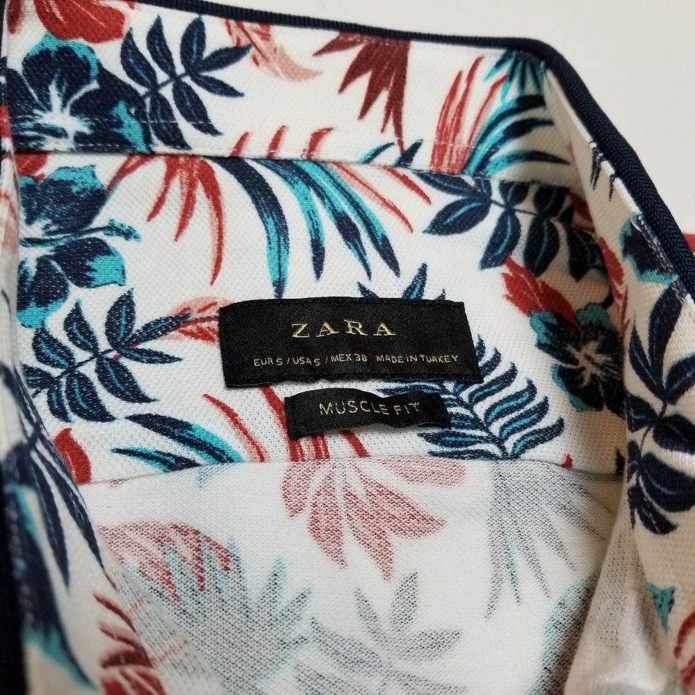 NWT Zara Man Floral button shirt - Picture 4 of 7